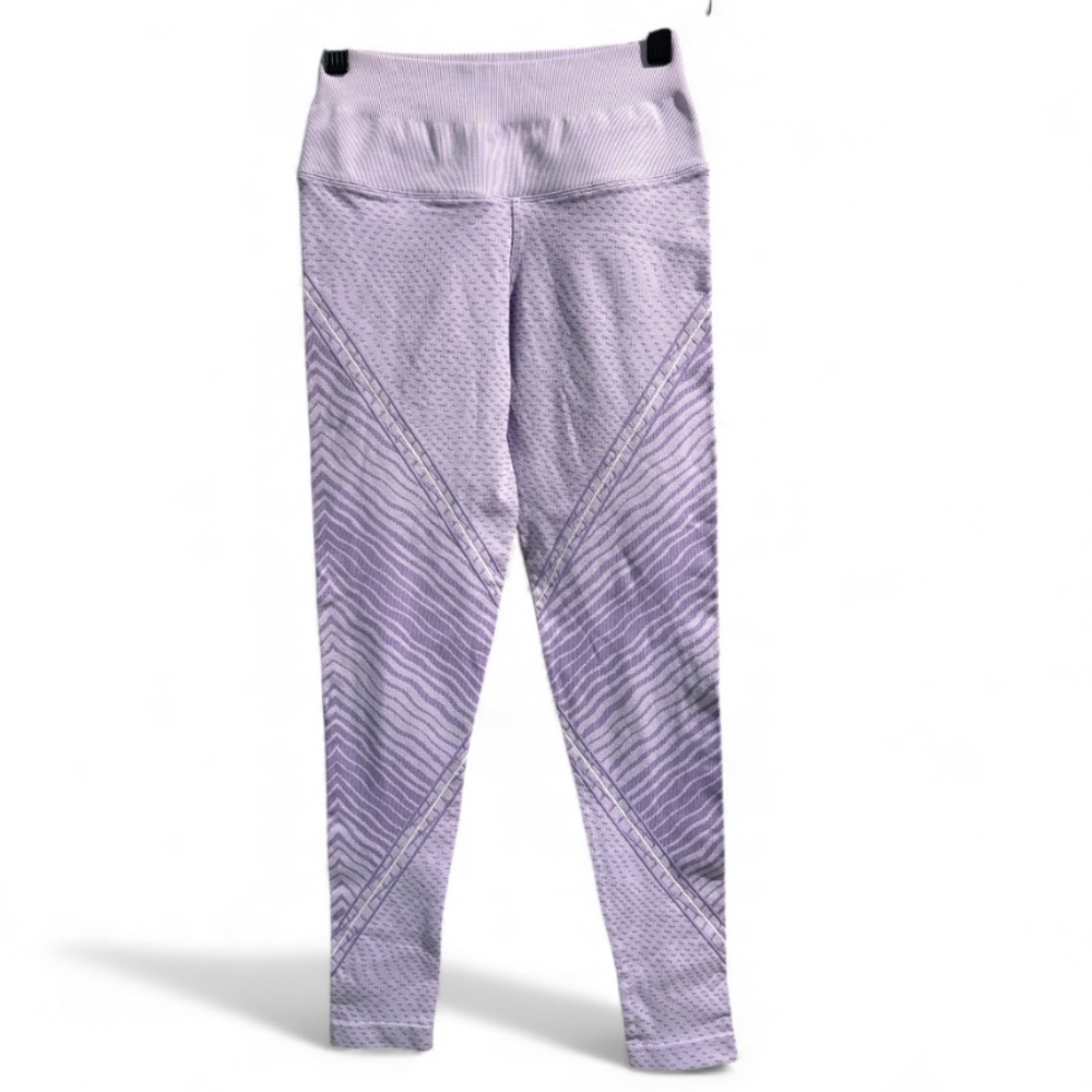 NUX Seamless Two Tone Purple Embroidered‎ Leggings- Size Small